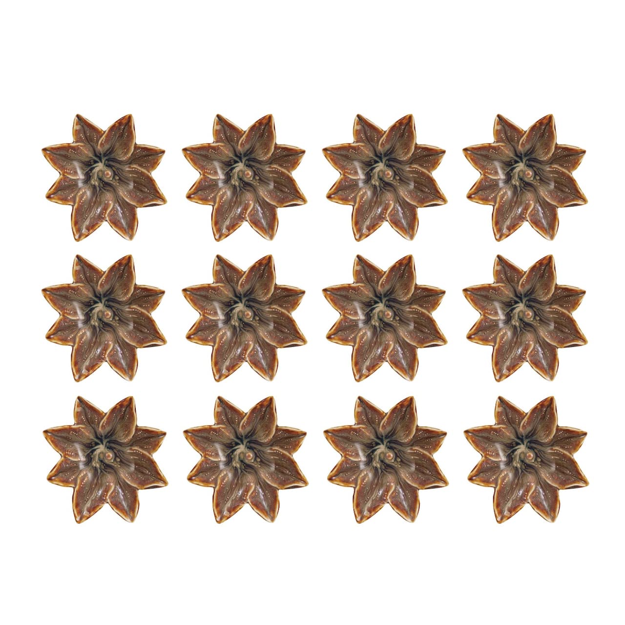 Hello Honey® 5" Multicolor Rustic Glaze Stoneware Flower Plate, 12ct.